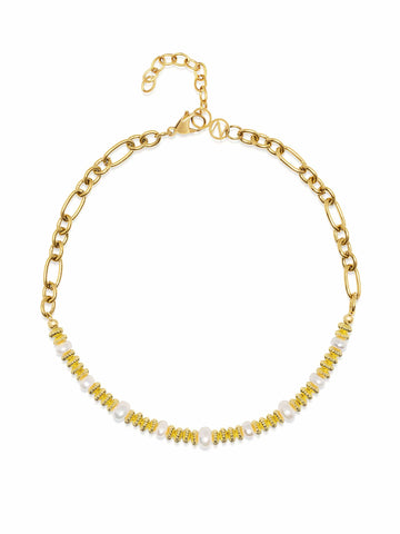 Nialaya Women's Necklace Chain Choker with Pearls Chain Choker with Pearls 18 Inches / 45.7 cm WNECK_311